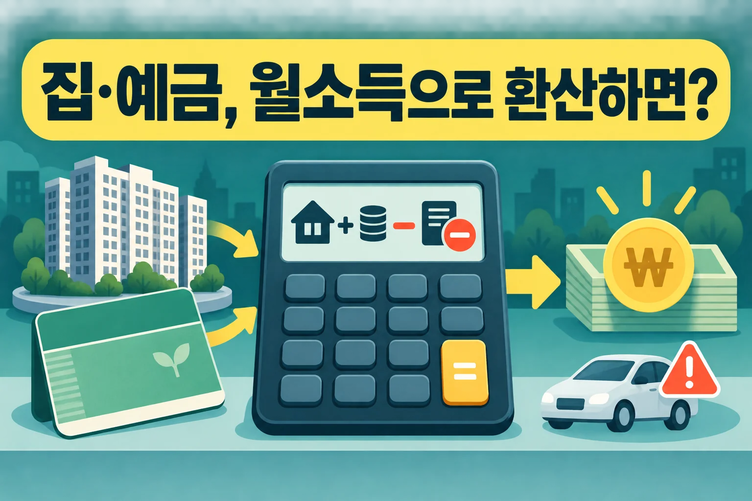 집과 예금이 있으면 기초연금 수급자격은 어떻게 계산될까: 소득·재산·부채 산식